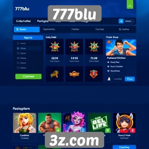 Interface do usuário do 777blu é intuitiva